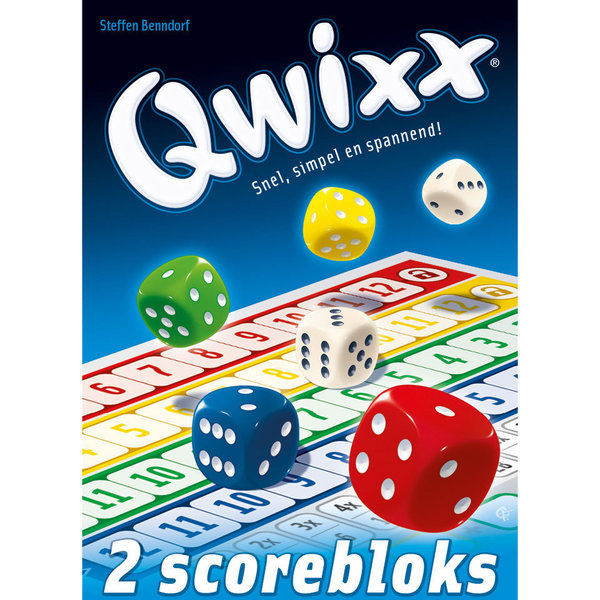 2 Scorebloks voor Qwixx het Dobbelspel