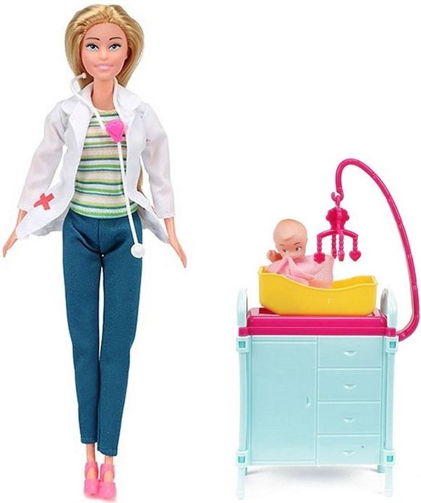 Toi-Toys Tienerpop Lauren dokter met baby