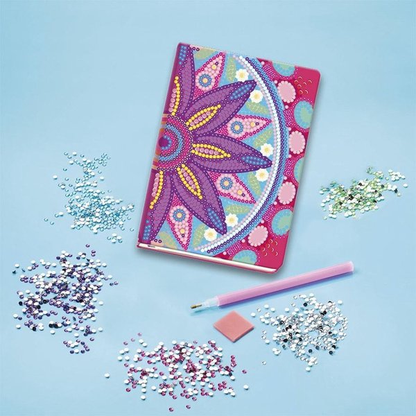Totum Diamond Painting Notitieboek - creatief dagboek knutselset - flower bloem mandala dessin