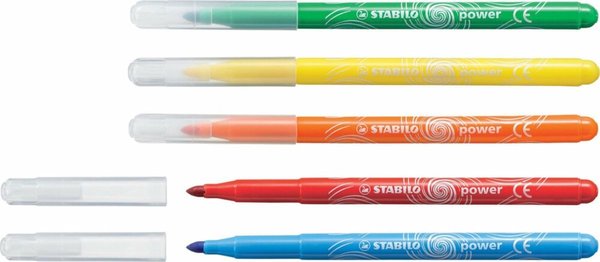 STABILO Power - Viltstift - Tot 8 Weken Zonder Dop - Etui Met 24 Kleuren