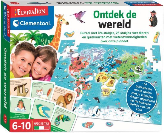 Clementoni Klassieke Educatieve Spellen - Ontdek de Wereld, Educatief Spel, 6-10 jaar