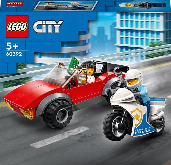 LEGO City Achtervolging auto op politiemotor (60392)